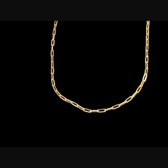 925 Sterling Gold Vermeil 3mm 18.25" Paperclip Chain Necklace - Picture 4 of 9